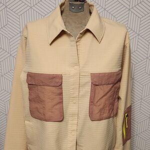 Lululemon Grid Fleece Hiking Overshirt Prosecco Pink Clay | Size 10